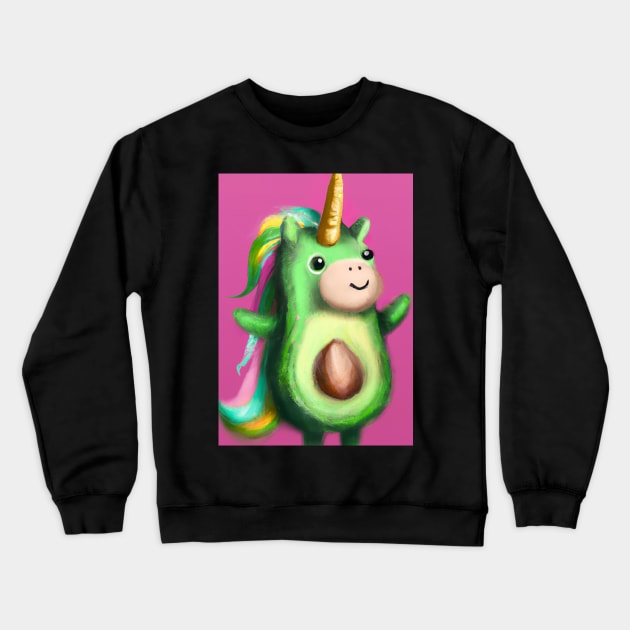 Cute Unicorn Avocado Crewneck Sweatshirt by maxcode